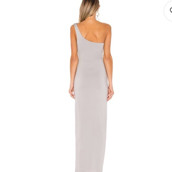 Superdown Eria Maxi Dress One Shoulder with Cutout in Light Grey Size XS - Picture 3 of 8